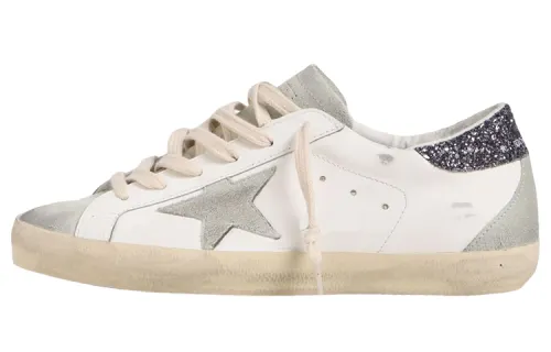 Golden Goose Super Star White Dark Grey Glitter Women's