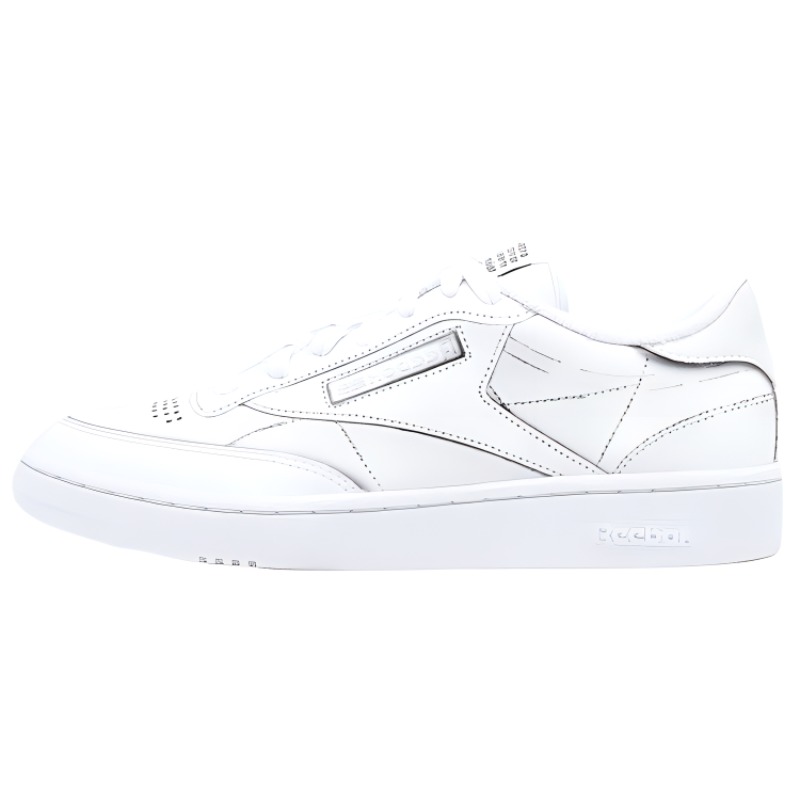 Reebok x Maison Margiela Leather Low top Stylish Skateboarding Shoes Women's White