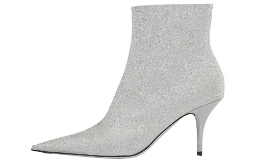 Balenciaga 85mm Knife Glitter Boots 'Silver' Women's