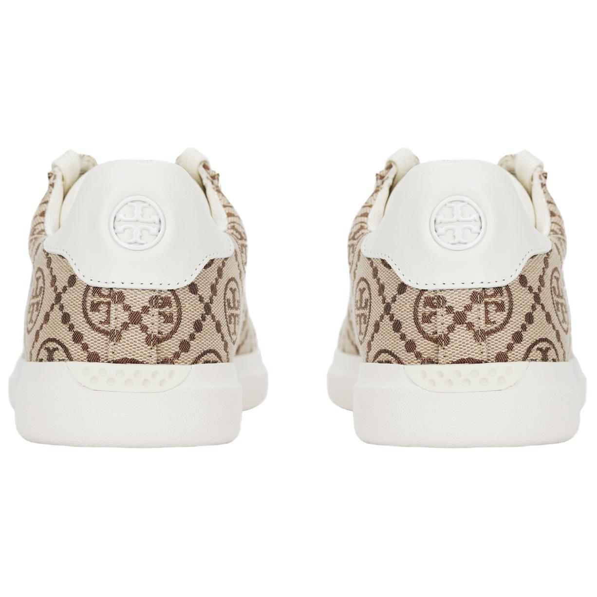TORY BURCH Howell T Monogram Court Low top Stylish Skateboarding Shoes Women's Brown