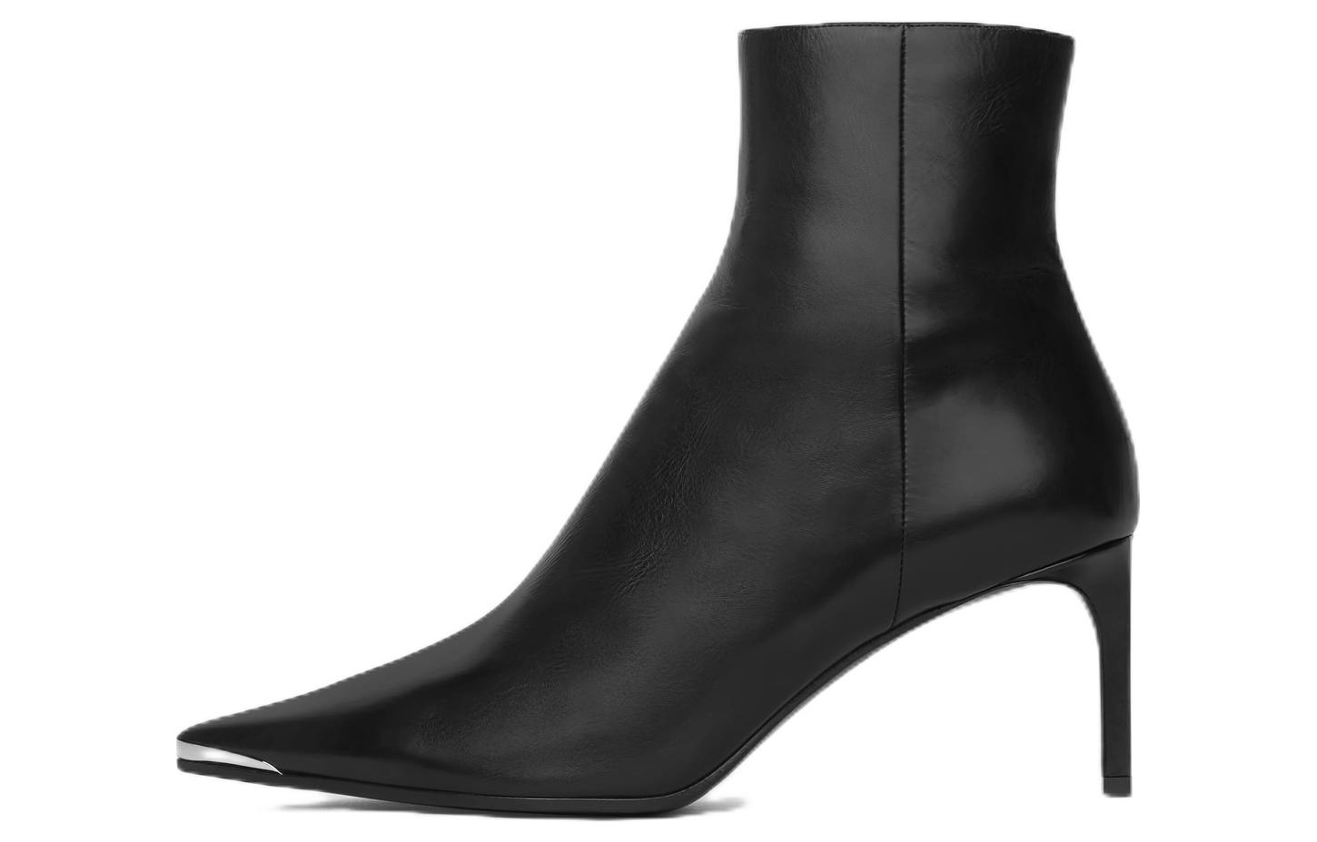 CELINE Leather Ankle Boots Women's Black