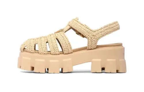 PRADA Monolith Raffia Sandals