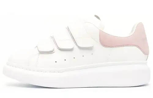 Alexander McQueen Oversized Leather Hook and loop Low top Stylish Skateboarding Shoes Women's White