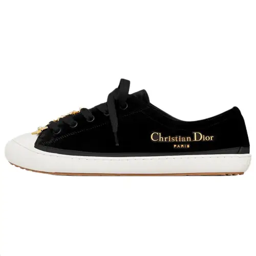 DIOR Lucky Series Low top Canvas Shoes Women's Black