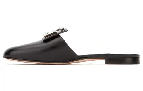 GUCCI Rhinestone Closed Toe Slippers Women's Black