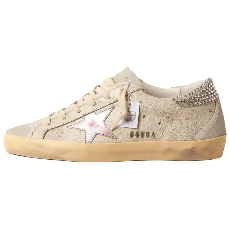 Golden Goose Super Star Low top Skateboard Shoes Women's Umber Distressed