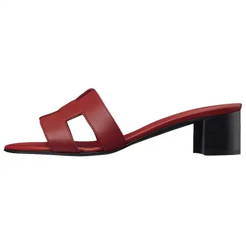HERMES Oasis Slide Slippers Women's Burgundy