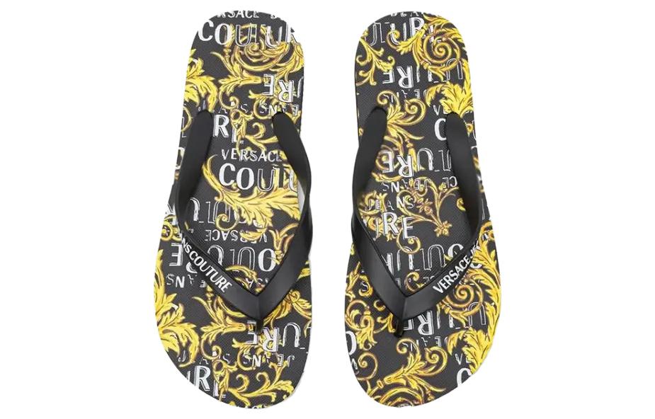 VERSACE JEANS Couture Embossed-logo Flip-flops