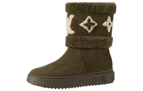 LOUIS VUITTON Snowdrop Abrasion Resistant Coverage Crew Snow Boots Women's Brown