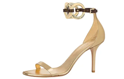 LOUIS VUITTON Vedette One Strap Sandals Women's Gold
