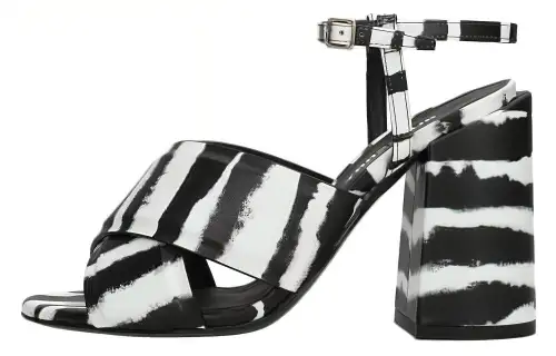 Burberry Leather Stylish Sandal 10cm Women's Black White