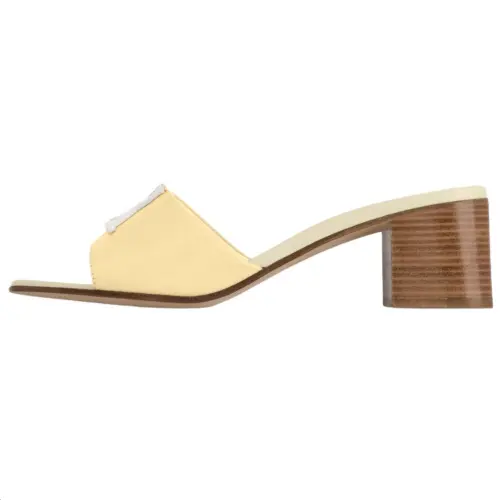 LOUIS VUITTON Slide Slippers 4.5cm Women's Light Yellow