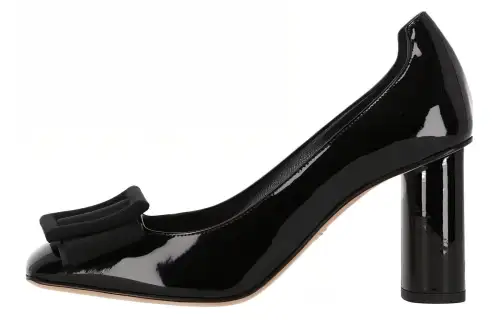 DIOR Leather Chunky Heel High Heels Women's Black
