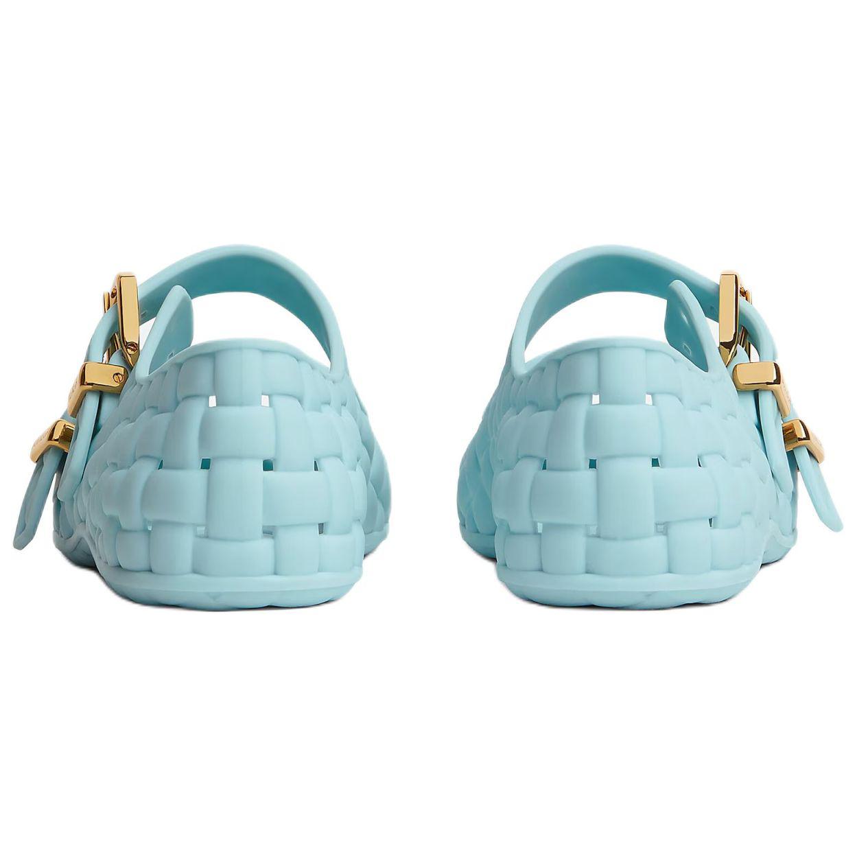Женские балетки Bottega Veneta Amy (небесно-голубые) — фото 6
