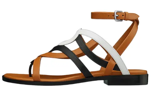 HERMES Carthage Leather Fashion Sandal Women's Brown