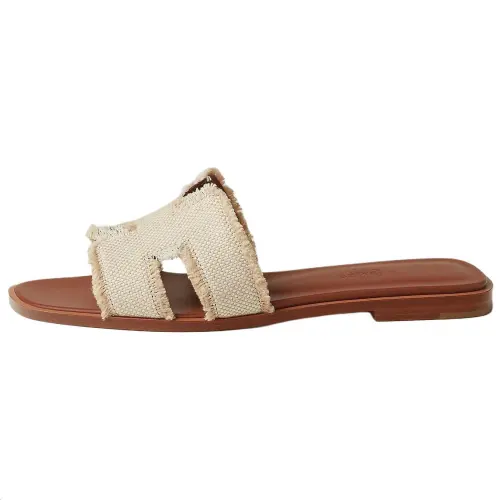 HERMES Oran Slide Slippers Women's Beige