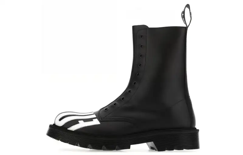 Vtmnts Slogan Printed Round Toe Army Boots