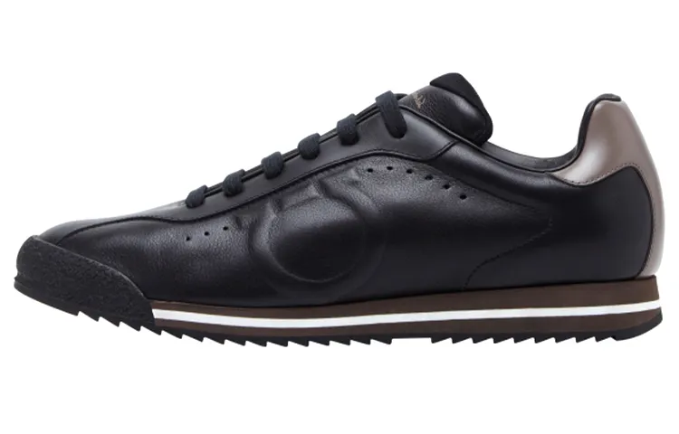 FERRAGAMO Cow Leather Low top Casual Shoes Men's Black