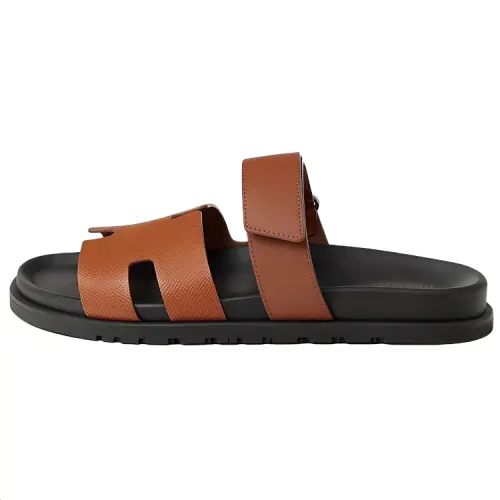 HERMES Chypre Slide Slippers 1.2cm Men's Brown