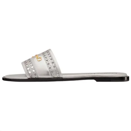 DIOR D Lane Slide Slippers Women's Silver