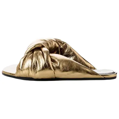 Balenciaga Drapy Slide Slippers Women's Gold