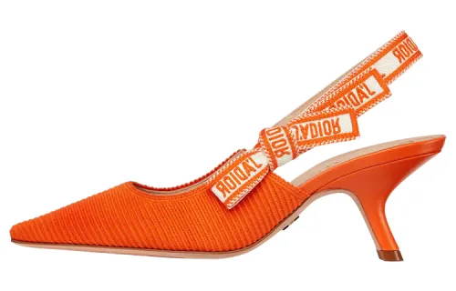 DIOR J'Adior Irregular Heel High Heels 6.5cm Women's Bright Orange