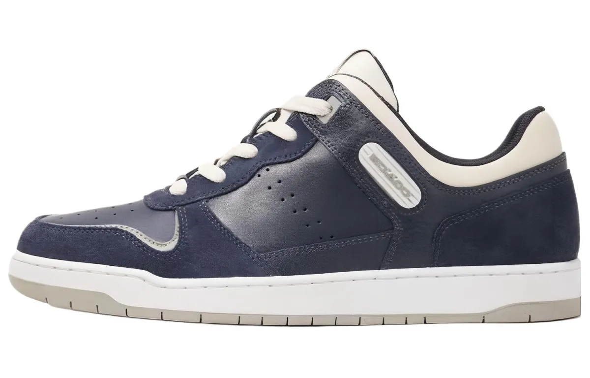 COACH Suede Low top Skateboard Shoes Men's Marine Blue