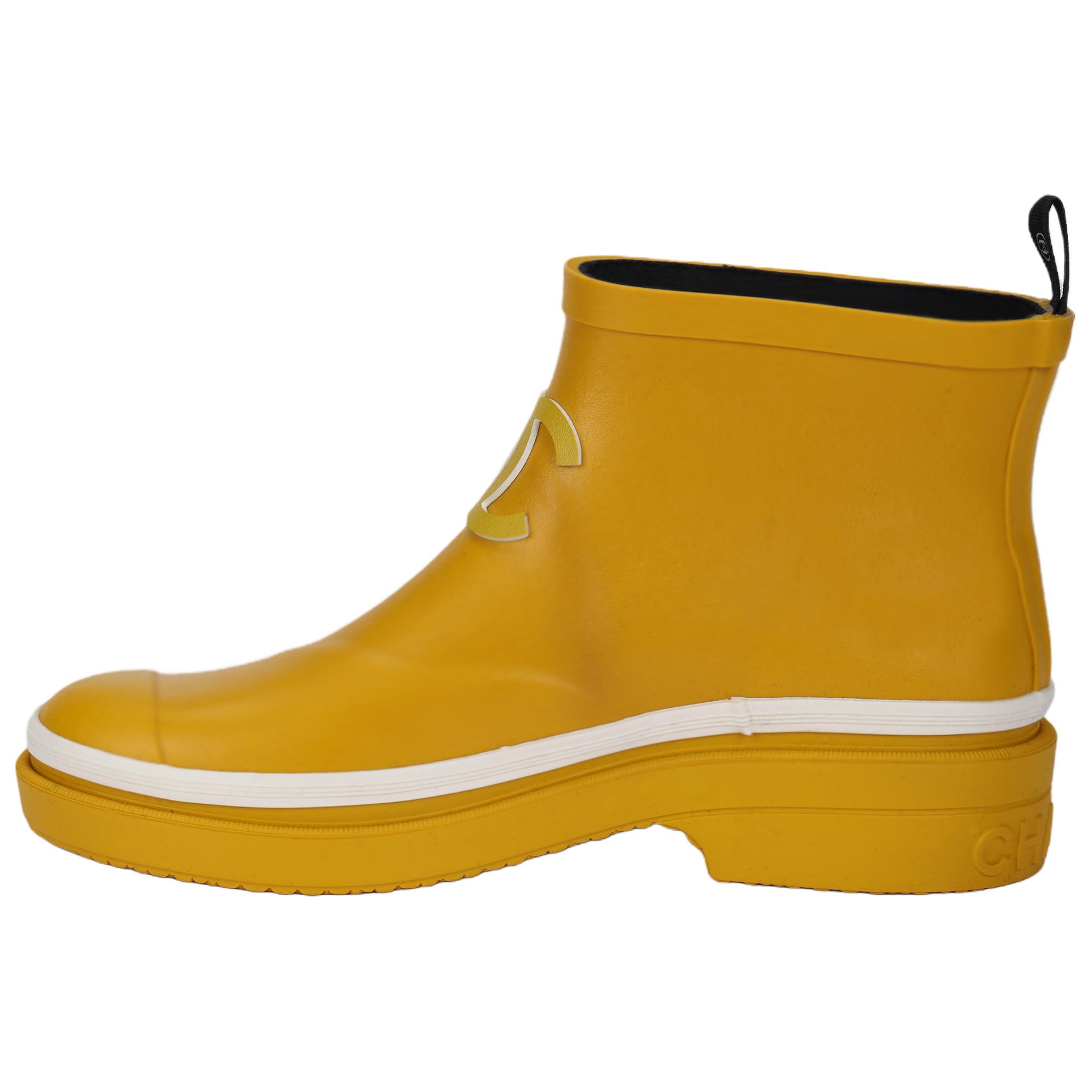 Женские сапоги Chanel Rain Boots (желтые)