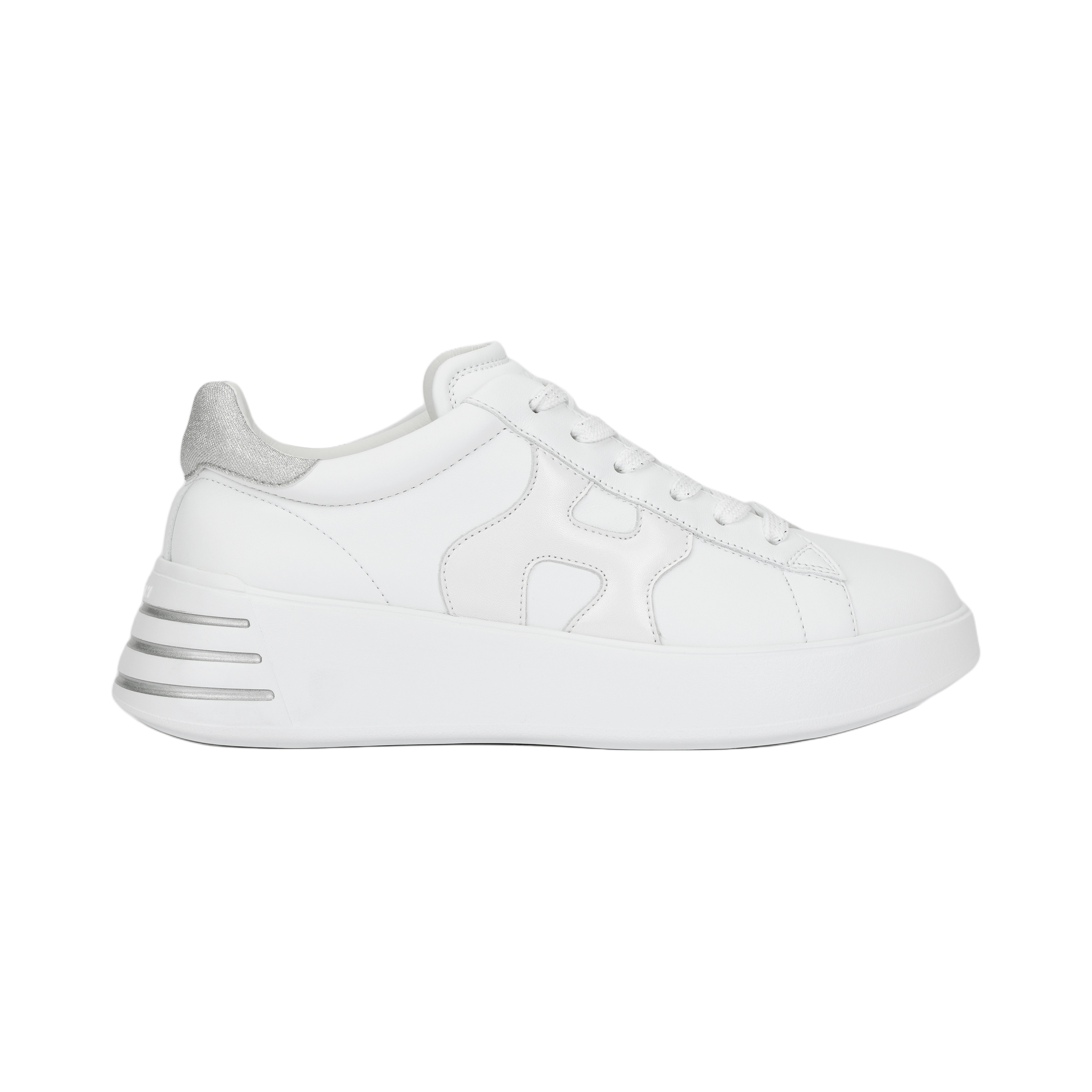 HOGAN Rebel Low top Stylish Skateboarding Shoes Women's White Silver