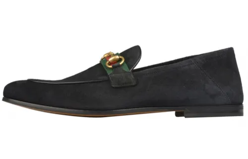 GUCCI Horsebit Loafers Flat Shoes Men's Black