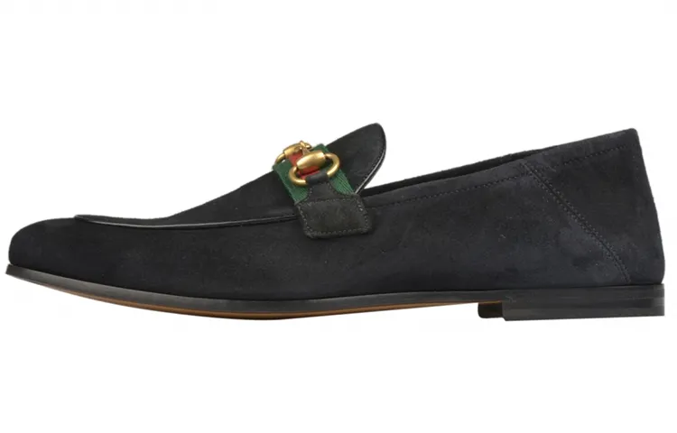 GUCCI Horsebit Loafers Flat Shoes Men's Black
