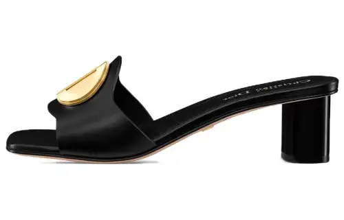 DIOR Rubber Sole Slide Slippers Women's Black