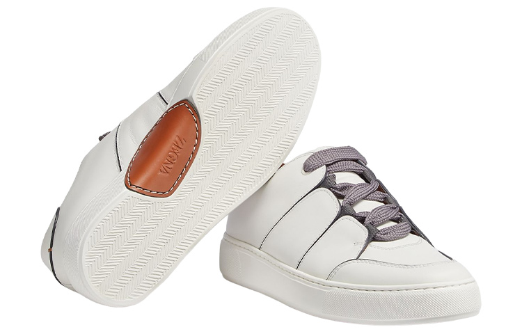 Ermenegildo Zegna Tiziano Skateboard Shoes Men's Low Top White