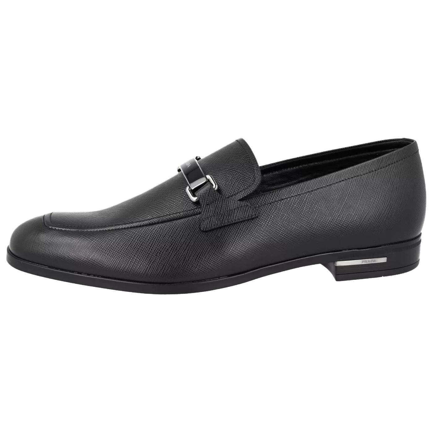 Мужские лоферы Prada Saffiano (черные)