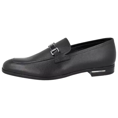 PRADA Saffiano Leather Casual Leather Shoes Men's Black