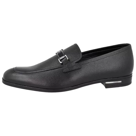 PRADA Saffiano Leather Casual Leather Shoes Men's Black