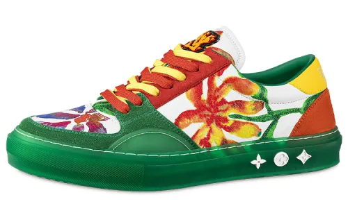 LOUIS VUITTON Ollie Richelieu Cow Leather Low top Stylish Skateboarding Shoes Men's Green