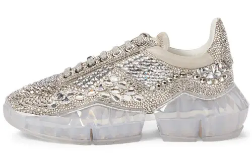 Jimmy Choo Diamond F Low top Sports Casual Shoes Women's Silver