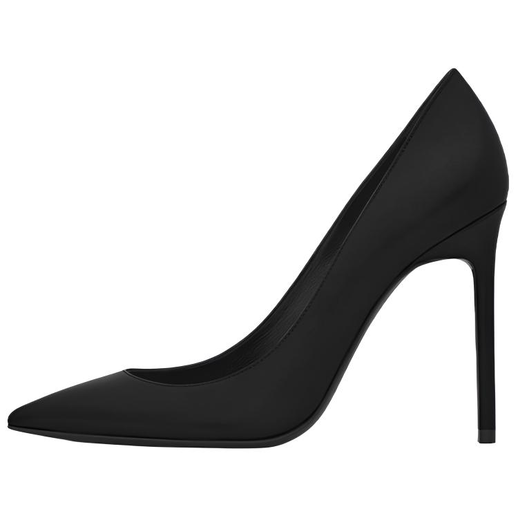SAINT LAURENT Anja Leather Slim Heel High Heels Women's Black