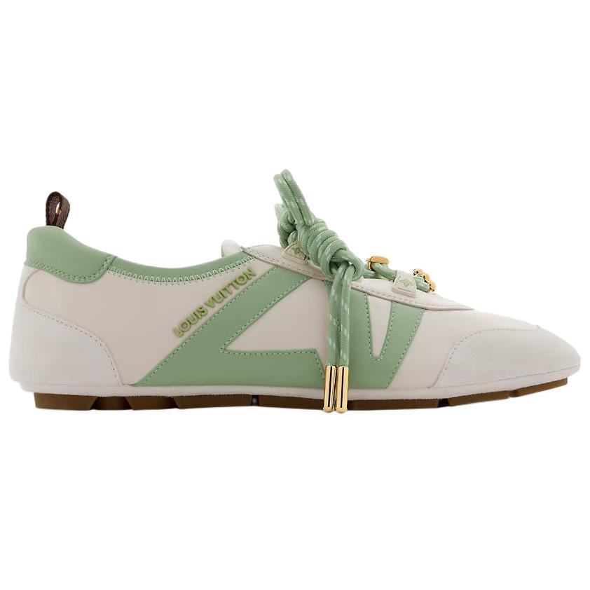 Женские кроссовки Louis Vuitton Sneakerina (зелено-белый) — фото 2