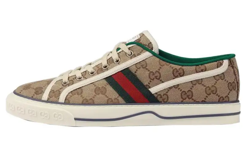 GUCCI Tennis 1977 Canvas Low top Stylish Skateboarding Shoes Women's Ebony