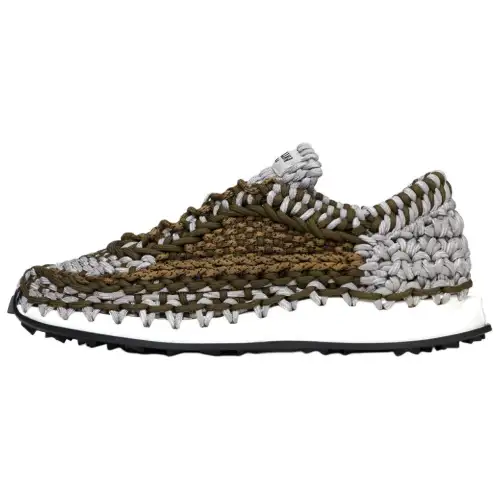 Valentino Crochet Fabric Cushioning Lightweight Low top Athletic Shoes Men's Green