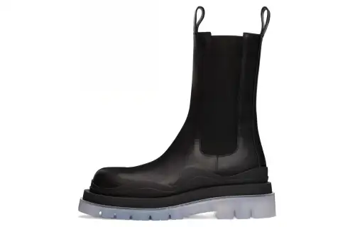 Bottega Veneta Tire Chelsea Short Chelsea Boots Men's Black