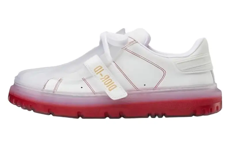 DIOR ID Shell Shoes Leather Low top Stylish Skateboarding Shoes Women's White Red