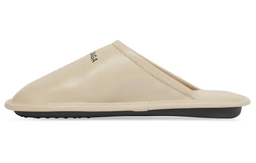Balenciaga Calf Leather Home Slippers 'Beige'