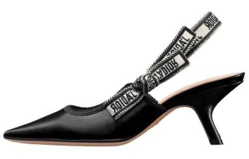 DIOR J'Adior Cow Leather Irregular Heel High Heels 6.5cm Women's Black
