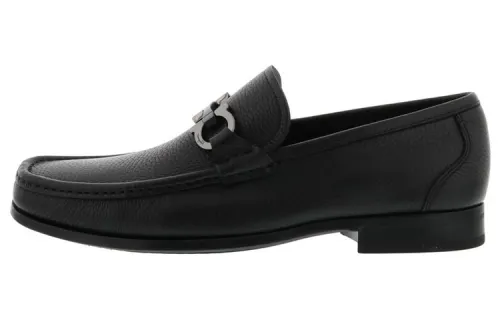 FERRAGAMO Gancio Leather Business Leather Shoes Men's Black