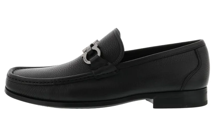 FERRAGAMO Gancio Leather Business Leather Shoes Men's Black