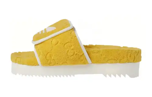 Gucci Adidas x Gucci Wmns Gg Platform Sandal 'Yellow Cotton Sponge' Women's