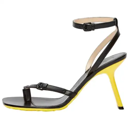 LOEWE Petal Leather One Strap Sandals Women's Yellow